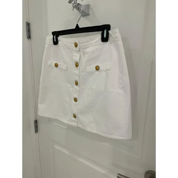 NWOT L'Agence Kris White Denim Jean Mini Skirt in Blanc Size 28 - Picture 5 of 10